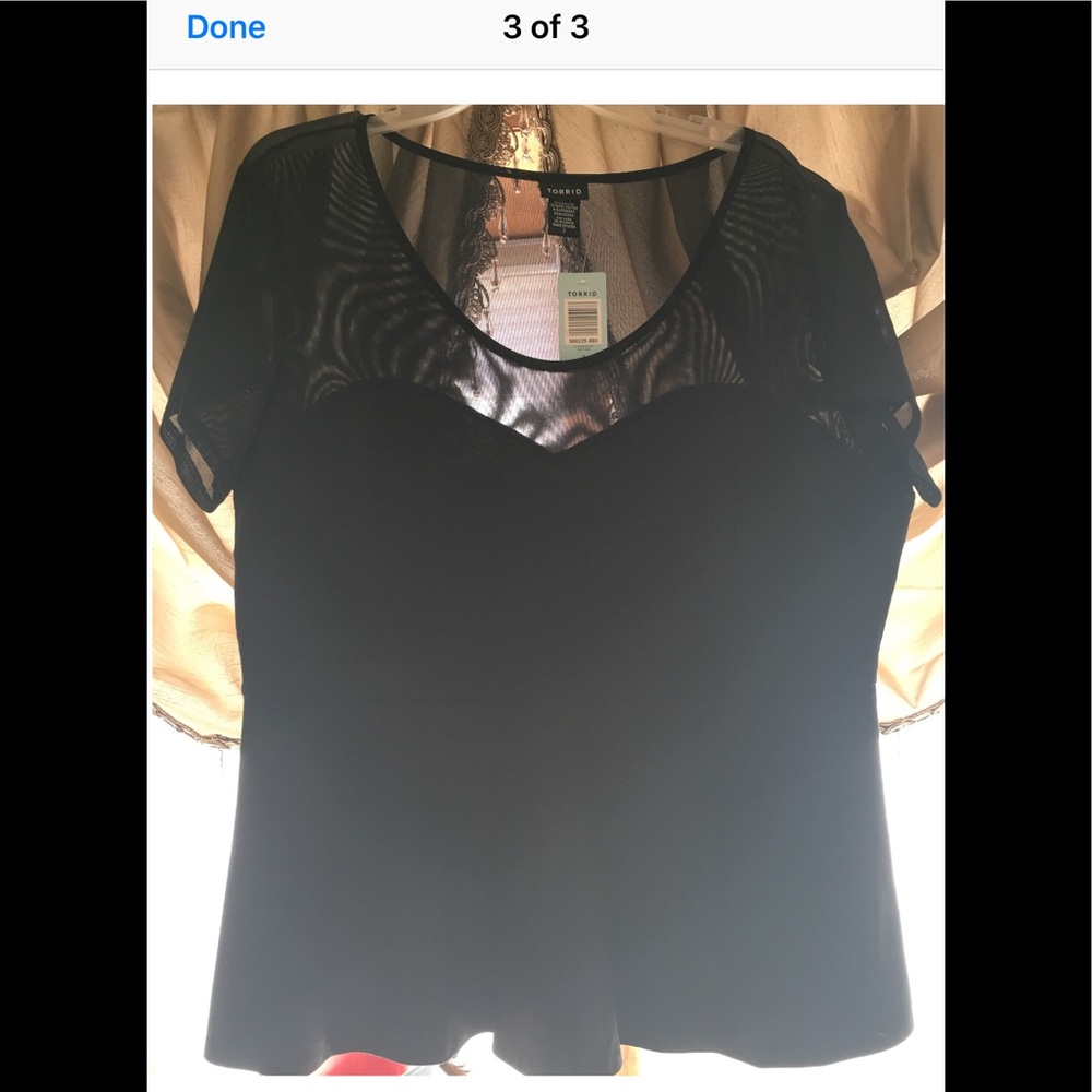 Torrid Black Peplum shirt Size 2